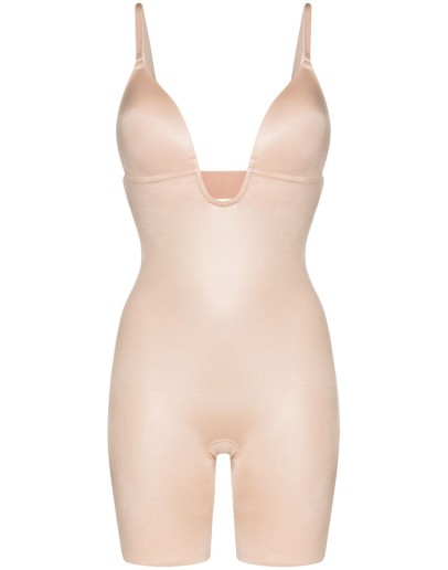Suit Your Fancy plunge mid-thigh bodysuit