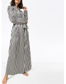 Capability striped silk dressing robe