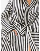 Capability striped silk dressing robe