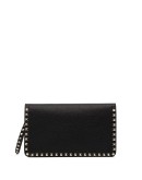 Rockstud leather clutch