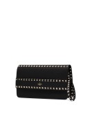 Rockstud leather clutch