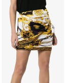 baroque print gathered mini skirt