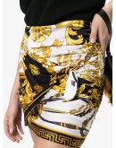 baroque print gathered mini skirt