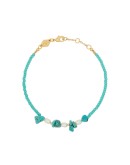 18K gold-plated Emmanuelle turquoise beaded bracelet 