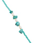 18K gold-plated Emmanuelle turquoise beaded bracelet 