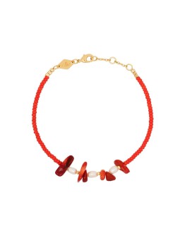 18kt gold-plated Emmanuell pearl bracelet