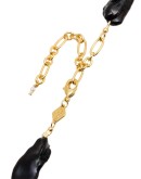 18K gold-plated black rock sea pearl choker