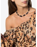 18K gold-plated black rock sea pearl choker