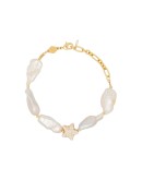 18K gold-plated Dolores howlite star and pearl bracelet