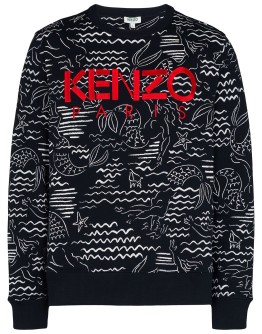 logo-embroidered mermaid print sweatshirt 