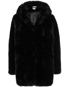 Marie hooded faux-fur coat