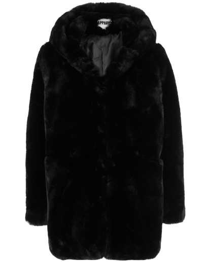 Marie hooded faux-fur coat
