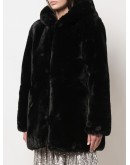 Marie hooded faux-fur coat