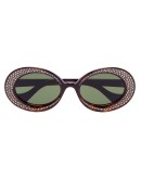 crystal-embellished oval sunglasses