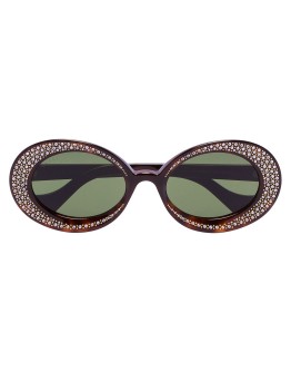 crystal-embellished oval sunglasses