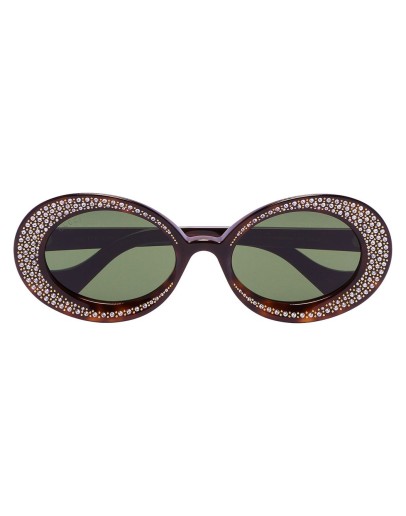 crystal-embellished oval sunglasses