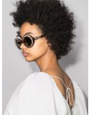 crystal-embellished oval sunglasses
