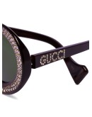 crystal-embellished oval sunglasses
