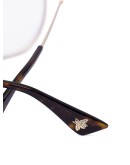 bee detail round-frame glasses