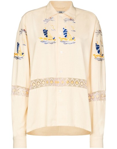 sailboat embroidered shirt 