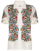 floral-jacquard short-sleeve shirt