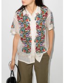 floral-jacquard short-sleeve shirt