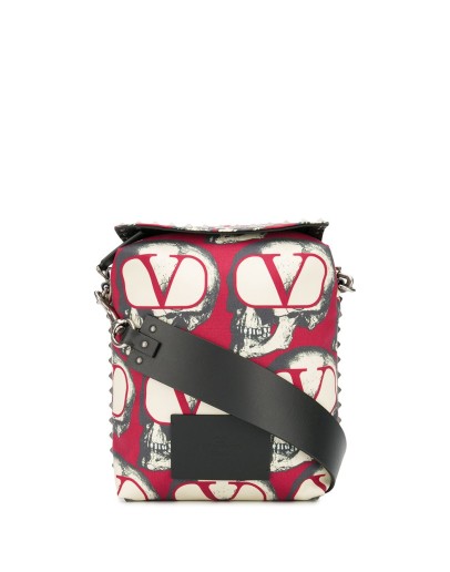 x Undercover skull-print messenger bag