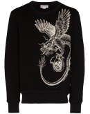 crew neck dragon print sweatshirt