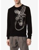 crew neck dragon print sweatshirt