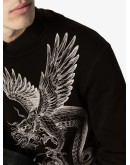 crew neck dragon print sweatshirt