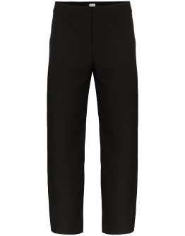 high-waisted cropped trousers