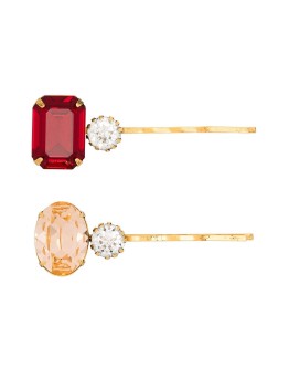 Gemma two-piece crystal-embellished hair pin set
