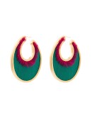 24kt gold-plated oval earrings