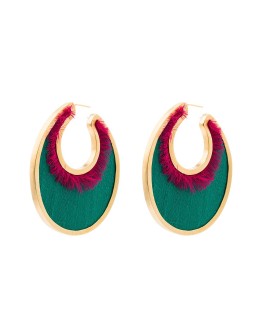 24kt gold-plated oval earrings