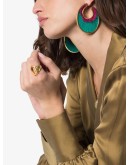 24kt gold-plated oval earrings