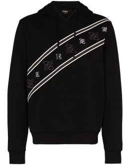 Karligraphy logo stripe hoodie