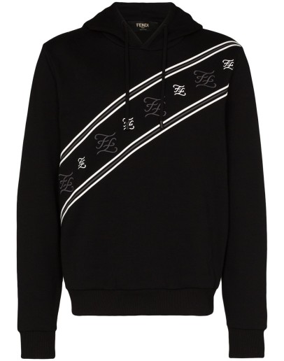 Karligraphy logo stripe hoodie