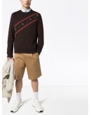 Karligraphy logo stripe sweatshirt