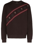 Karligraphy logo stripe sweatshirt