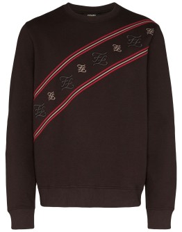 Karligraphy logo stripe sweatshirt