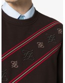 Karligraphy logo stripe sweatshirt