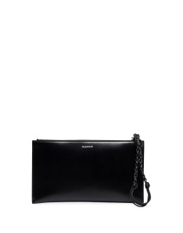 zipped leather pouch