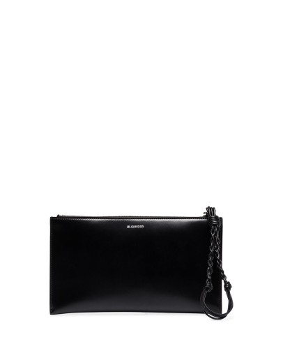 zipped leather pouch