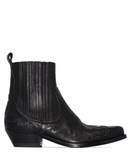 black Santiago 44 Western ankle boots