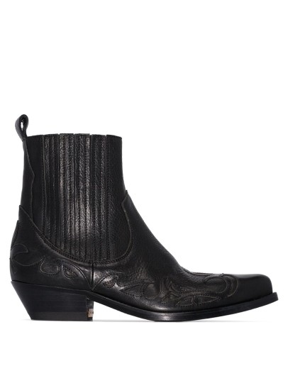 black Santiago 44 Western ankle boots