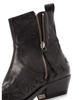 black Santiago 44 Western ankle boots