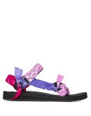 pink and purple bandana knotted flat sandals
