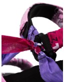pink and purple bandana knotted flat sandals
