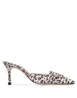 Maysale 70 leopard print mules