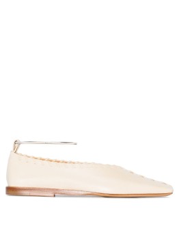 square toe stitch detail ballerina shoes